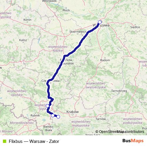 Flixbus bus Line Map