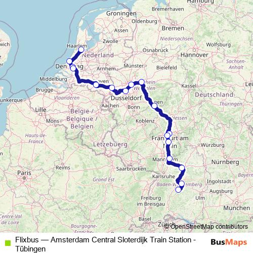 Flixbus bus Line Map