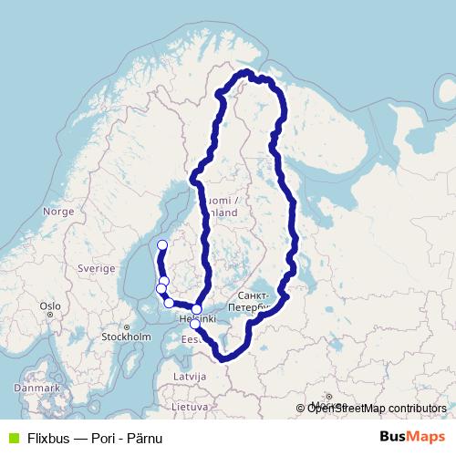 Flixbus bus Line Map