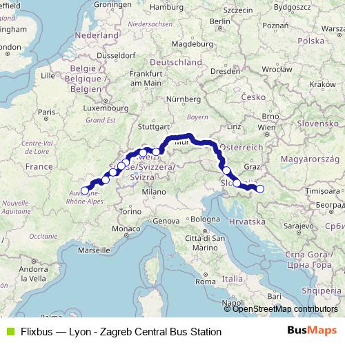 Flixbus bus Line Map