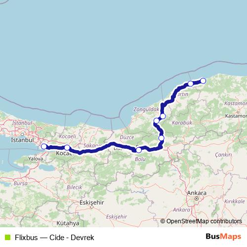 Flixbus bus Line Map