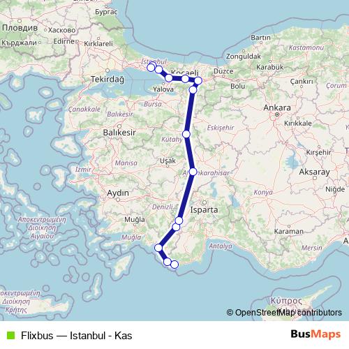 Flixbus bus Line Map