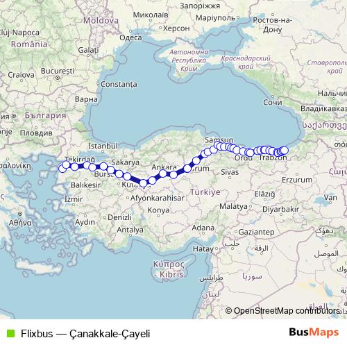 Flixbus bus Line Map
