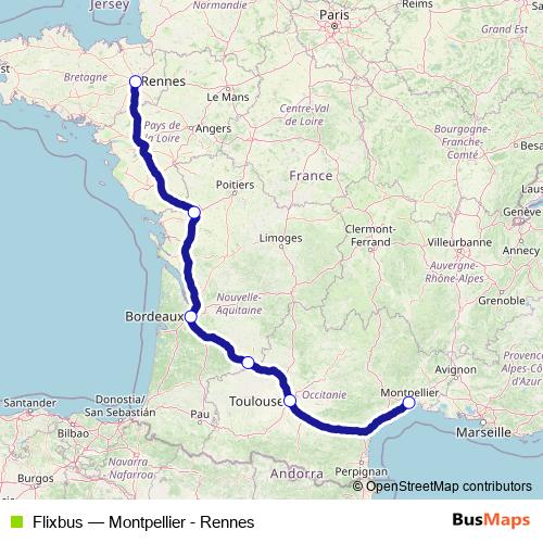 Flixbus bus Line Map