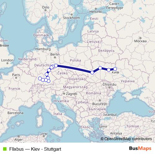 Flixbus bus Line Map