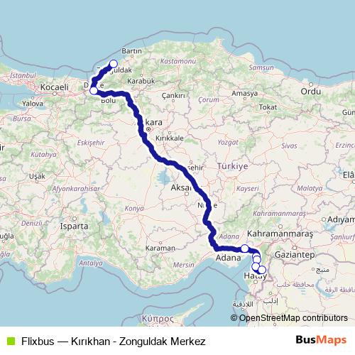 Flixbus bus Line Map