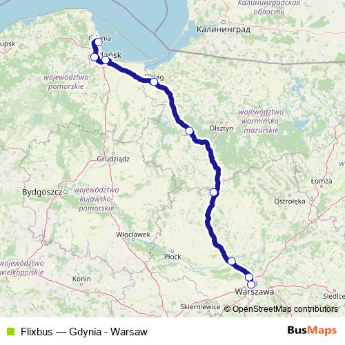 Flixbus bus Line Map