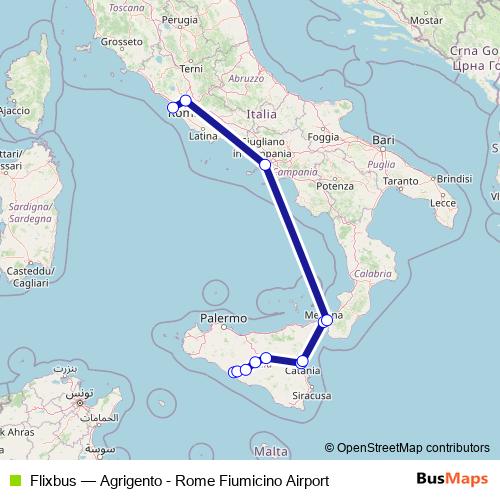 Flixbus bus Line Map