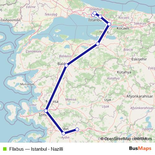 Flixbus bus Line Map