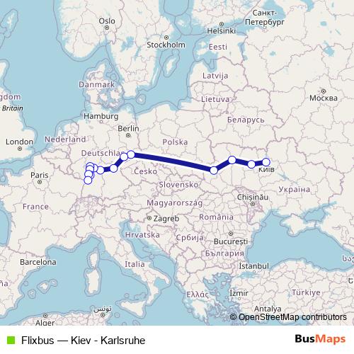 Flixbus bus Line Map