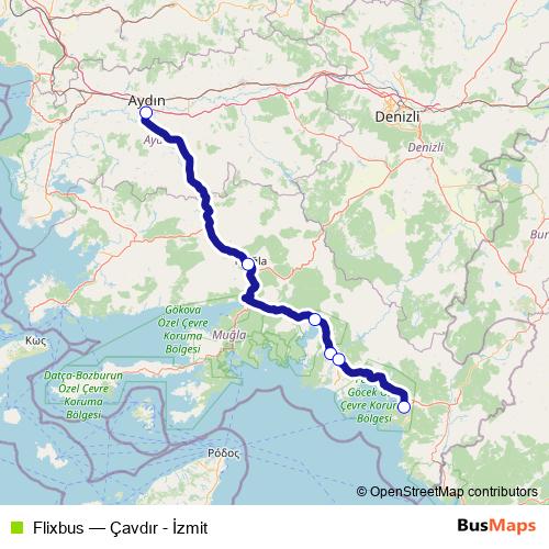 Flixbus bus Line Map