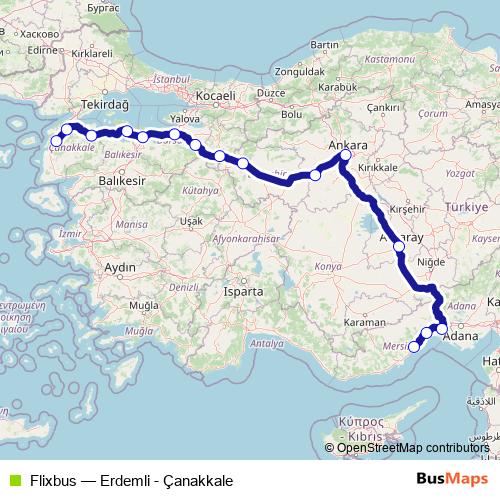 Flixbus bus Line Map
