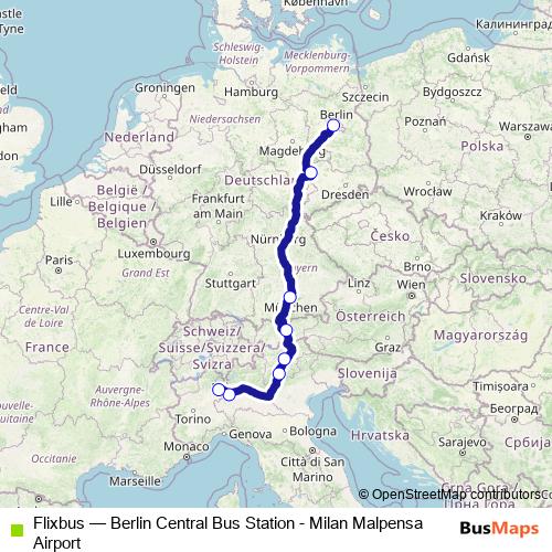 Flixbus bus Line Map