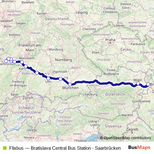 Flixbus bus Line Map