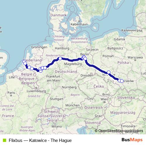 Flixbus bus Line Map