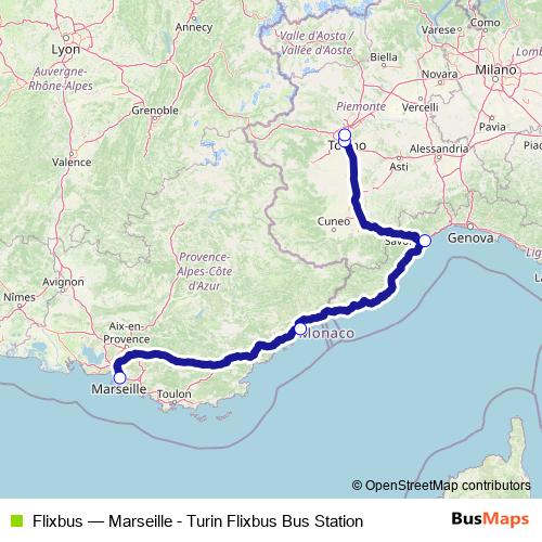 Flixbus bus Line Map