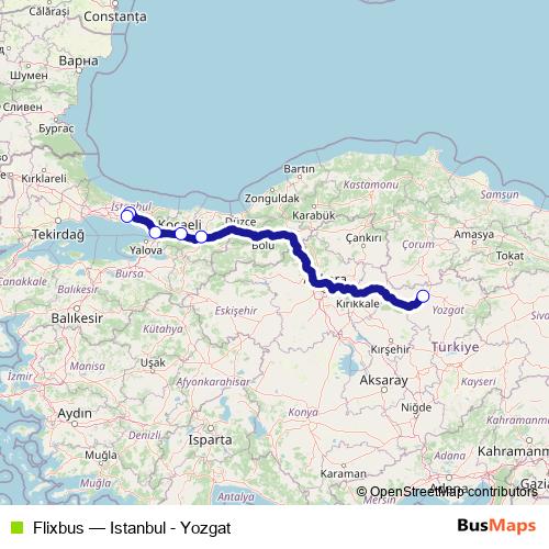 Flixbus bus Line Map