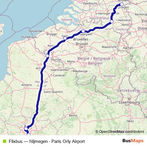 Flixbus bus Line Map