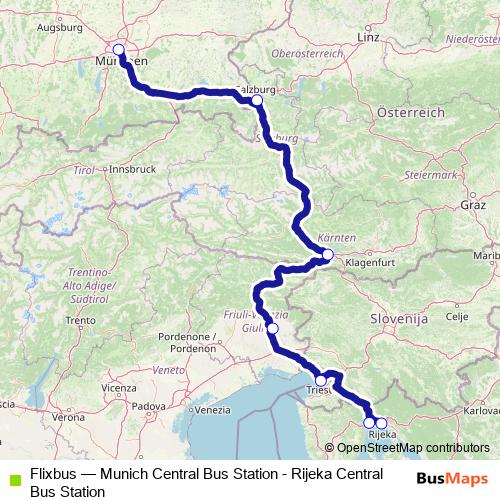 Flixbus bus Line Map