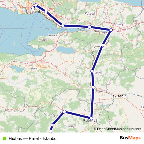 Flixbus bus Line Map