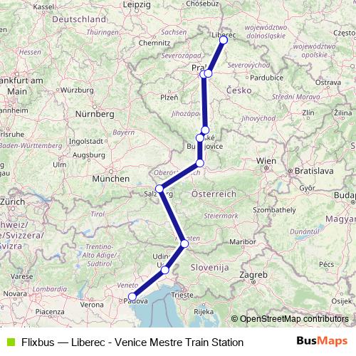 Flixbus bus Line Map