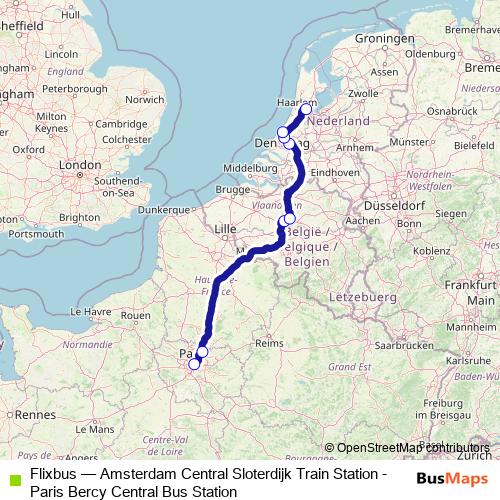 Flixbus bus Line Map