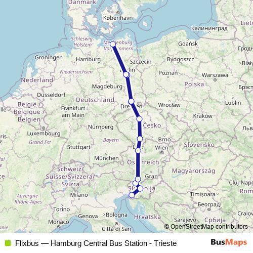 Flixbus bus Line Map