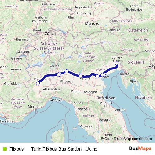 Flixbus bus Line Map