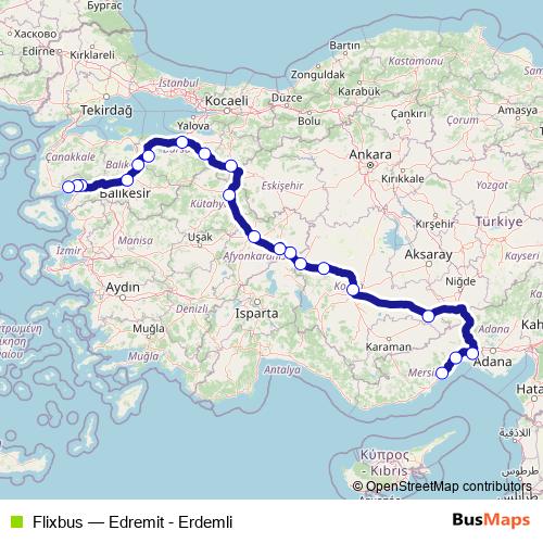 Flixbus bus Line Map