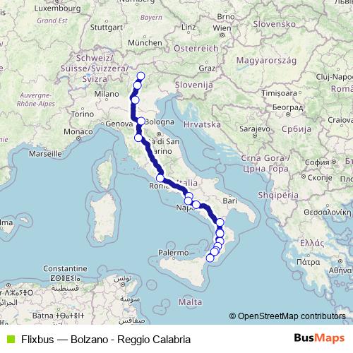 Flixbus bus Line Map