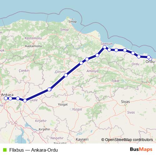 Flixbus bus Line Map