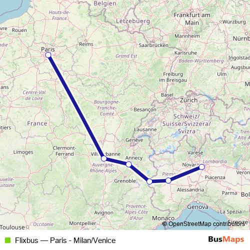 Flixbus bus Line Map