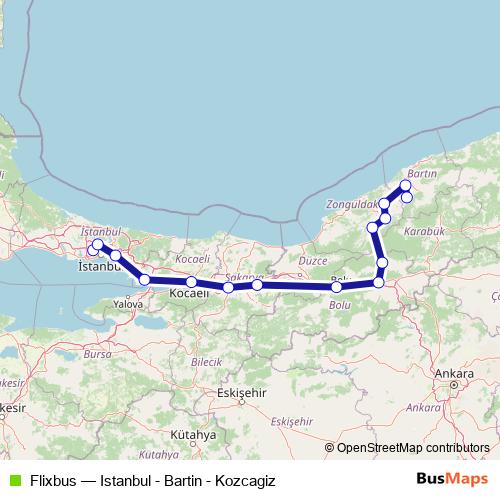 Flixbus bus Line Map