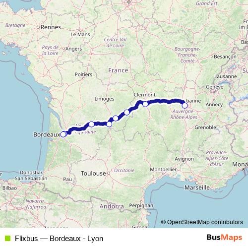 Flixbus bus Line Map
