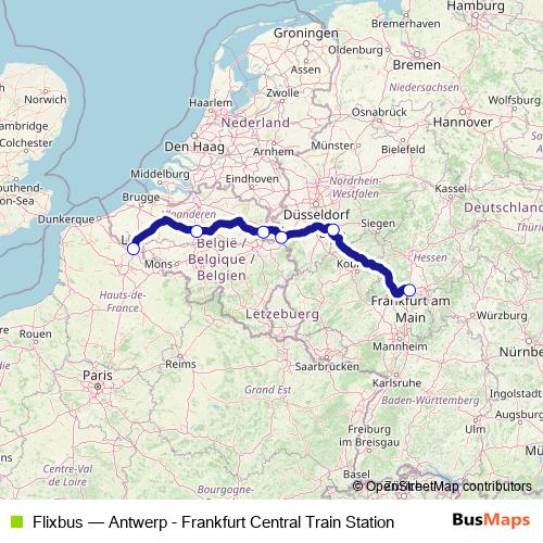 Flixbus bus Line Map