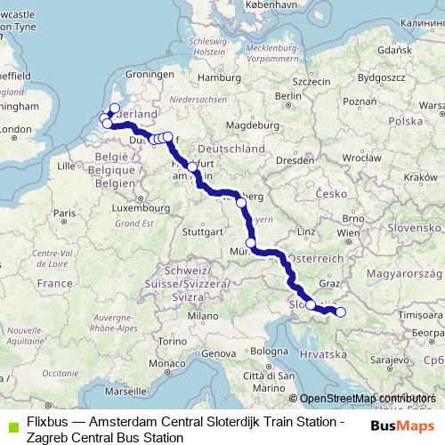Flixbus bus Line Map