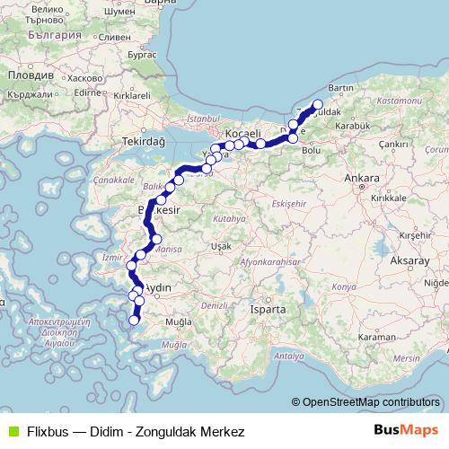 Flixbus bus Line Map