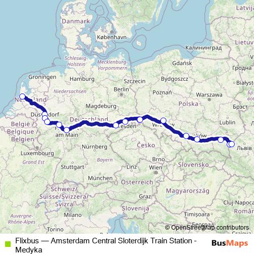 Flixbus bus Line Map