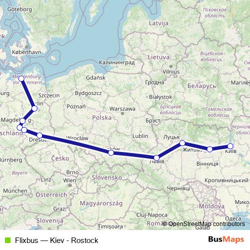 Flixbus bus Line Map
