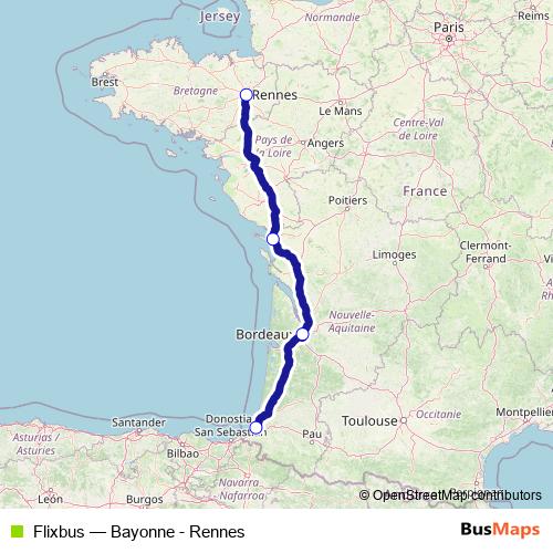 Flixbus bus Line Map