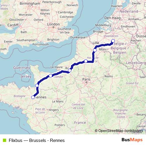 Flixbus bus Line Map
