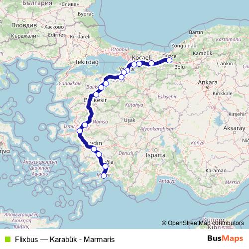 Flixbus bus Line Map