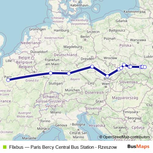 Flixbus bus Line Map
