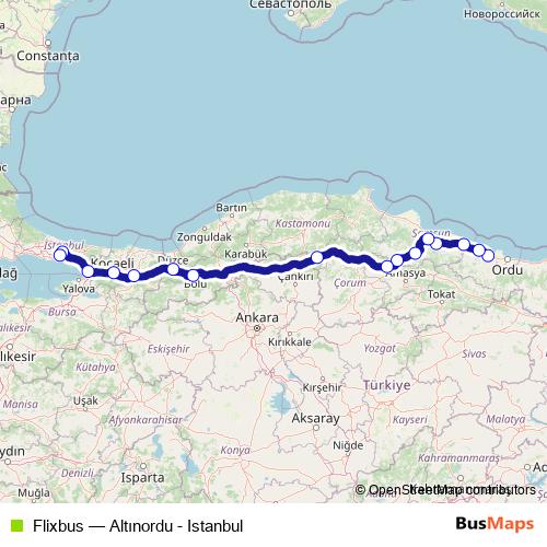 Flixbus bus Line Map