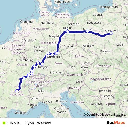 Flixbus bus Line Map
