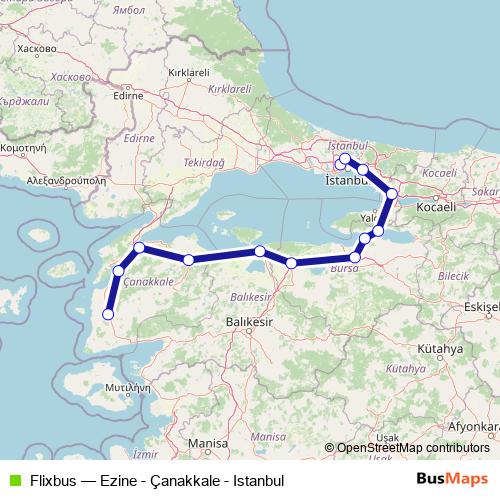Flixbus bus Line Map