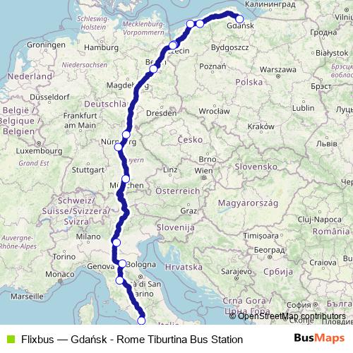 Flixbus bus Line Map