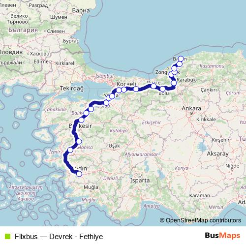 Flixbus bus Line Map