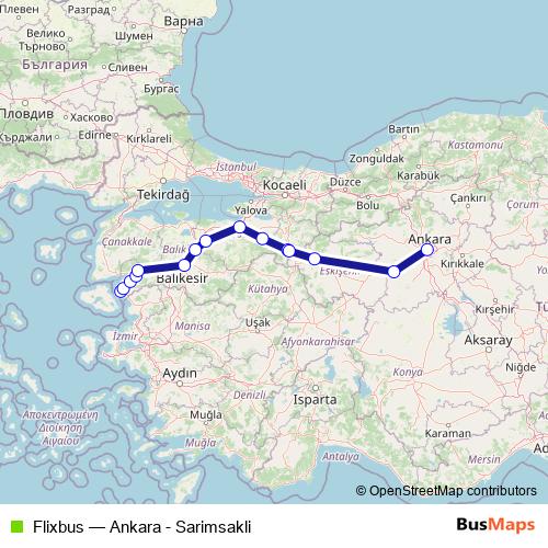 Flixbus bus Line Map