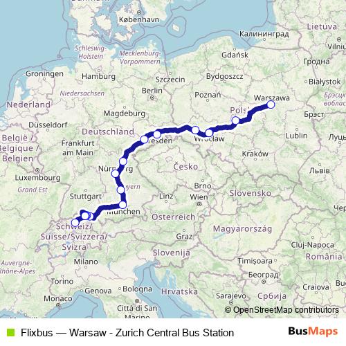 Flixbus bus Line Map